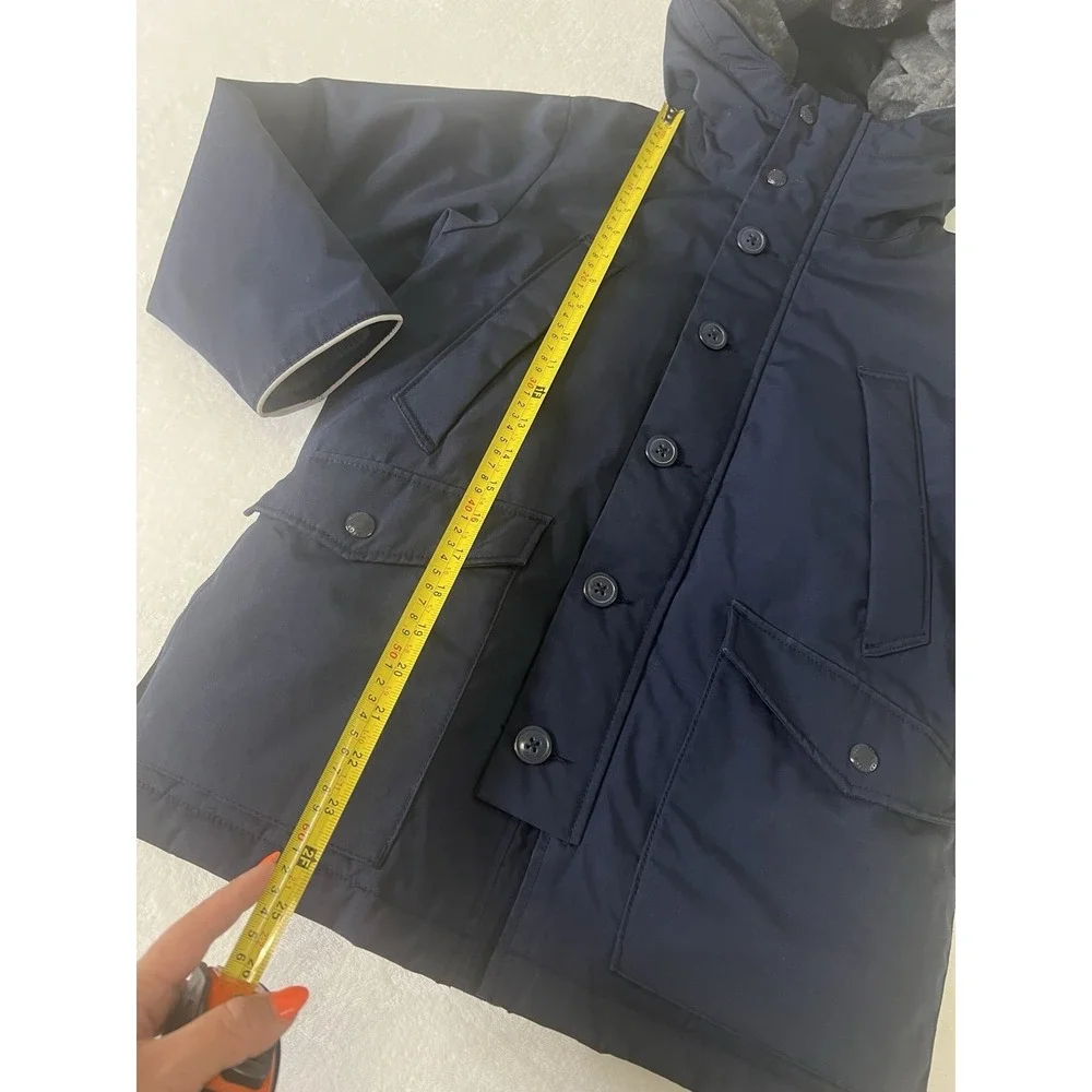 GAP‎ Kids Unisex ColdControl Max Parka Navy Blue Insulated Cozy Fleece Pockets M